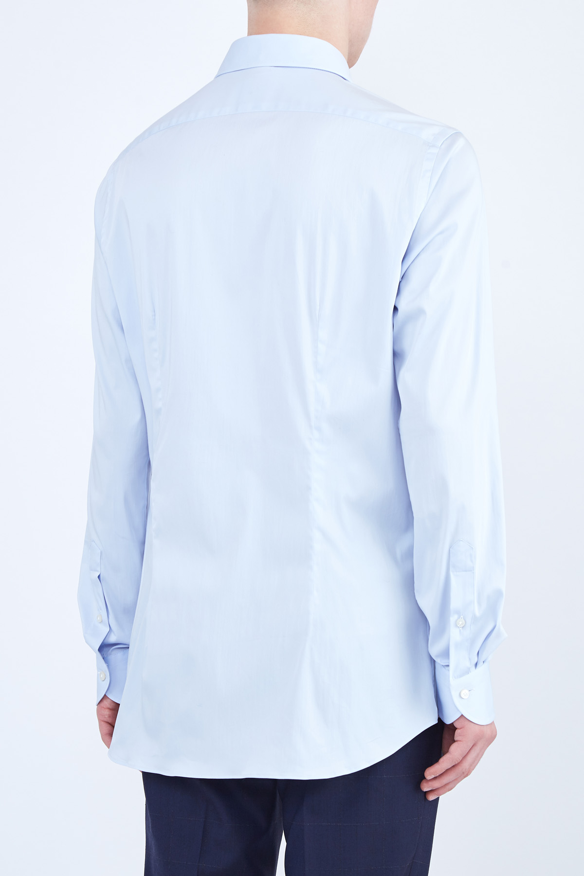 Классическая рубашка из эластичного поплина Albini XACUS, цвет голубой, размер 48;50;56 - фото 4